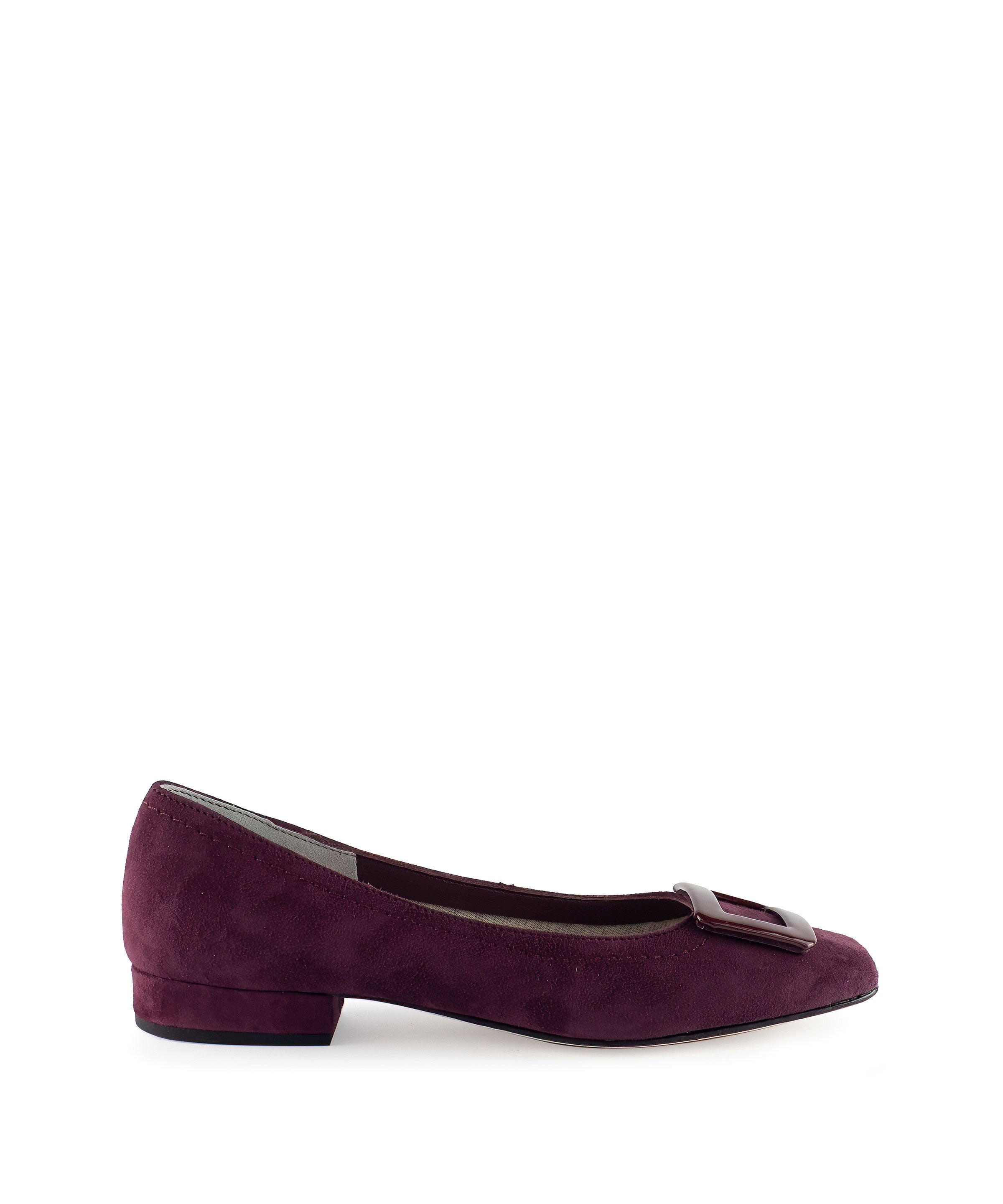 Square toe ballet flat bordeaux buckle - Main Image
