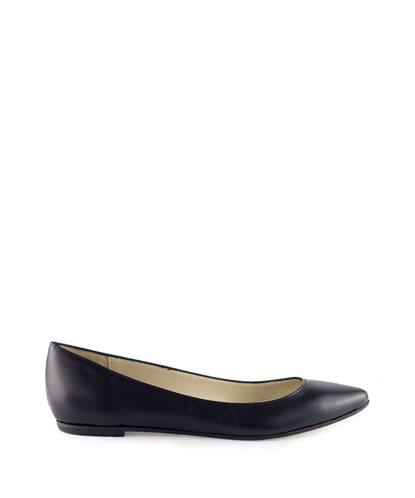 Pointed toe flat ballet flat in navy blue