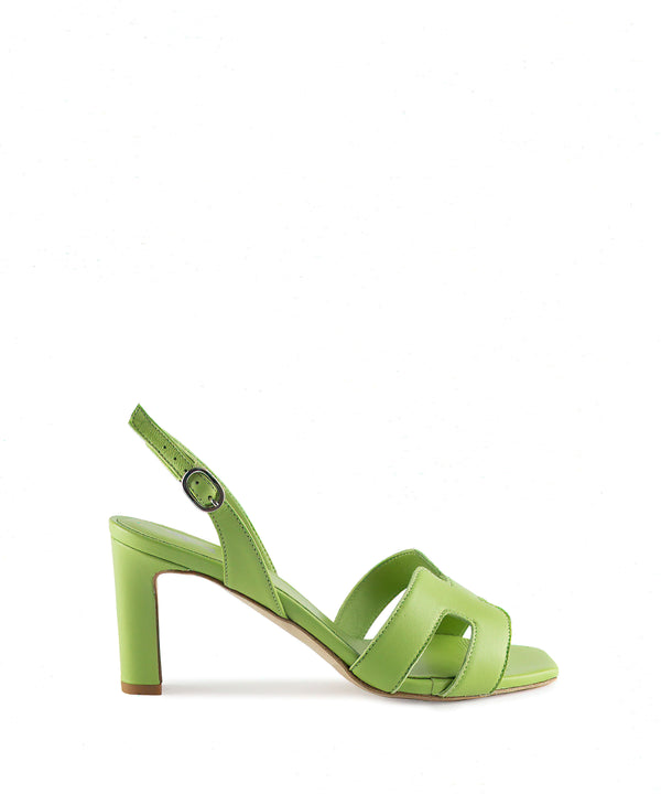 Sandali da donna verdi con tacco