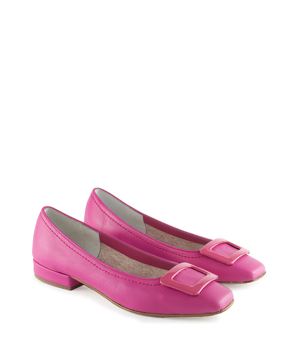 Ballerine da donna fuxia in pelle