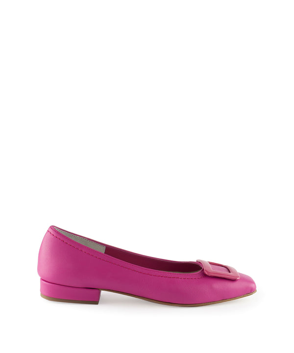 Ballerine da donna fuxia in pelle