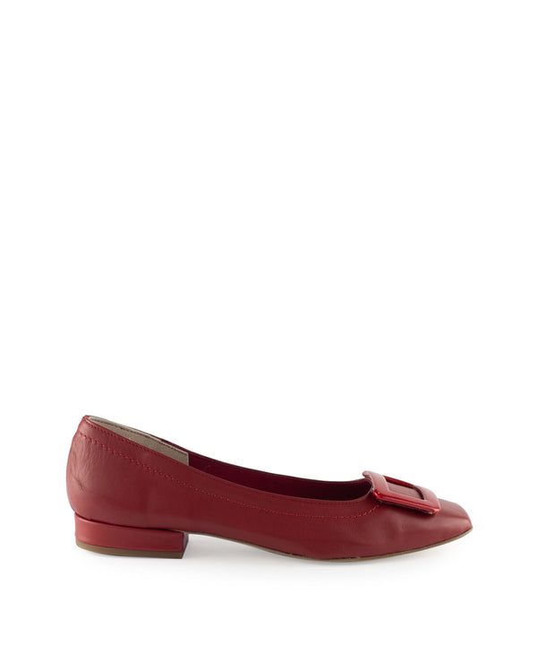 Ballerine da donna rosse in pelle