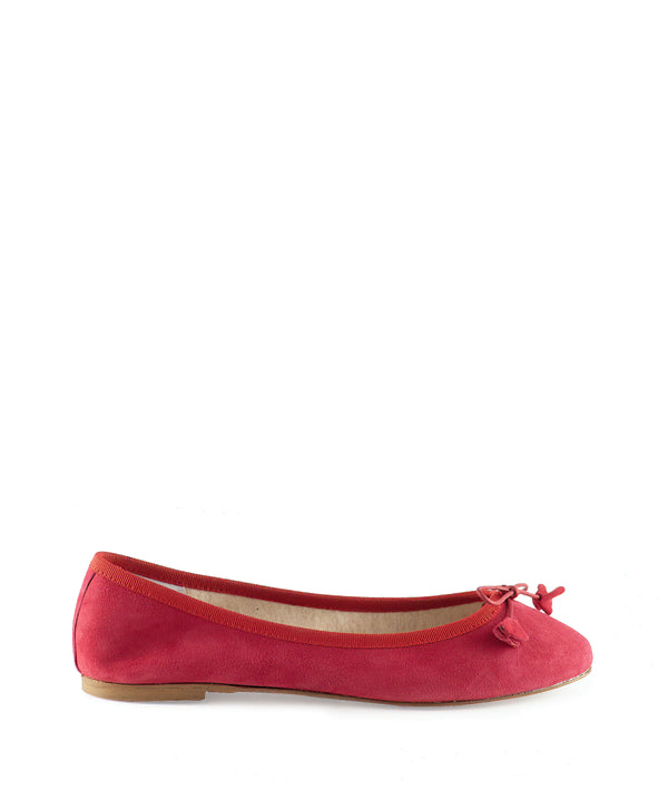 Ballerina con fiocco in camoscio rosse