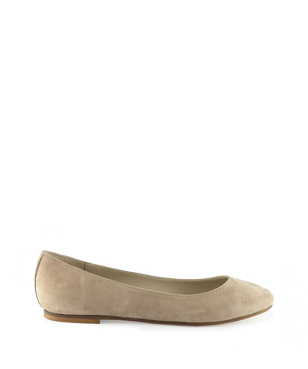 Ballerina liscia a punta tonda beige