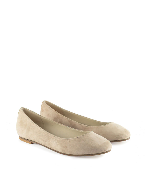 Ballerina liscia a punta tonda beige