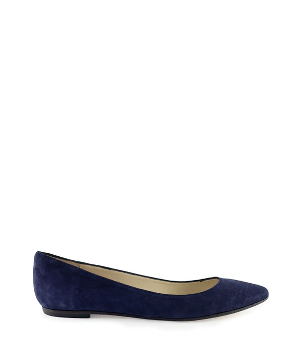 Ballerina liscia a punta blu navy