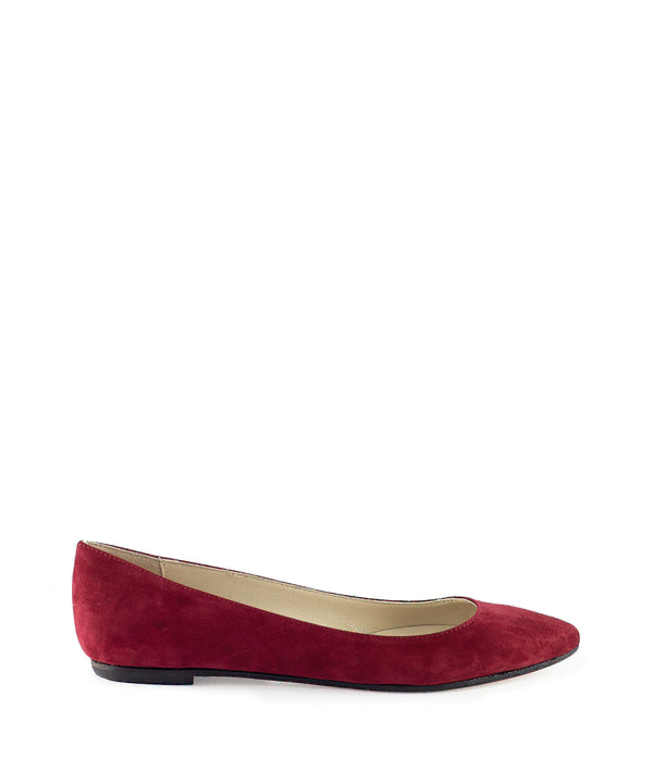 Ballerine da donna rosse in camoscio