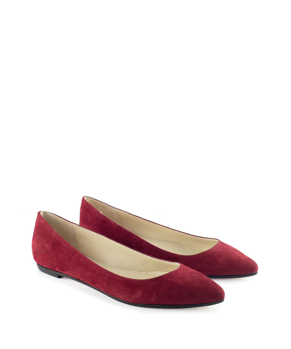 Ballerine da donna rosse in camoscio