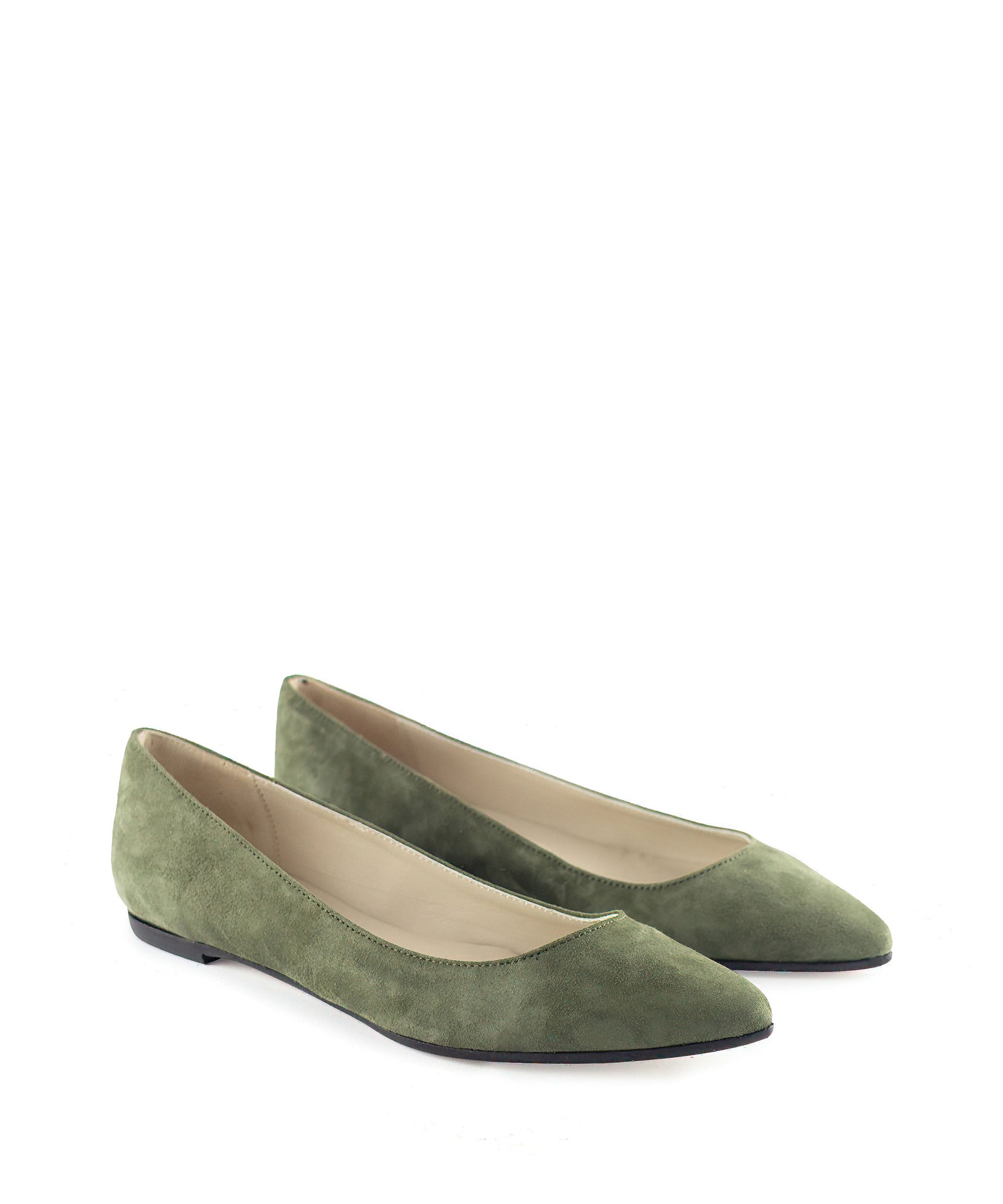 Smooth green pointy ballerinas - Main Image