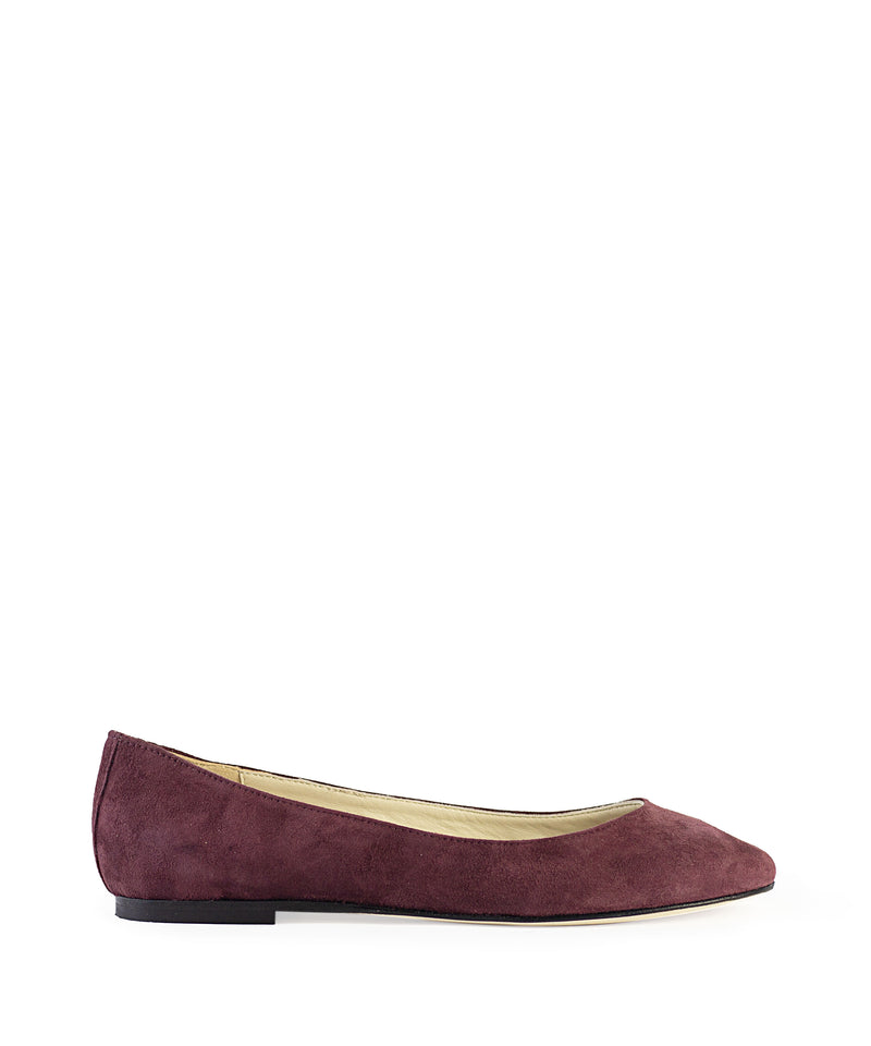 Women's burgundy suede ballet flats L'Artigiano di Brera