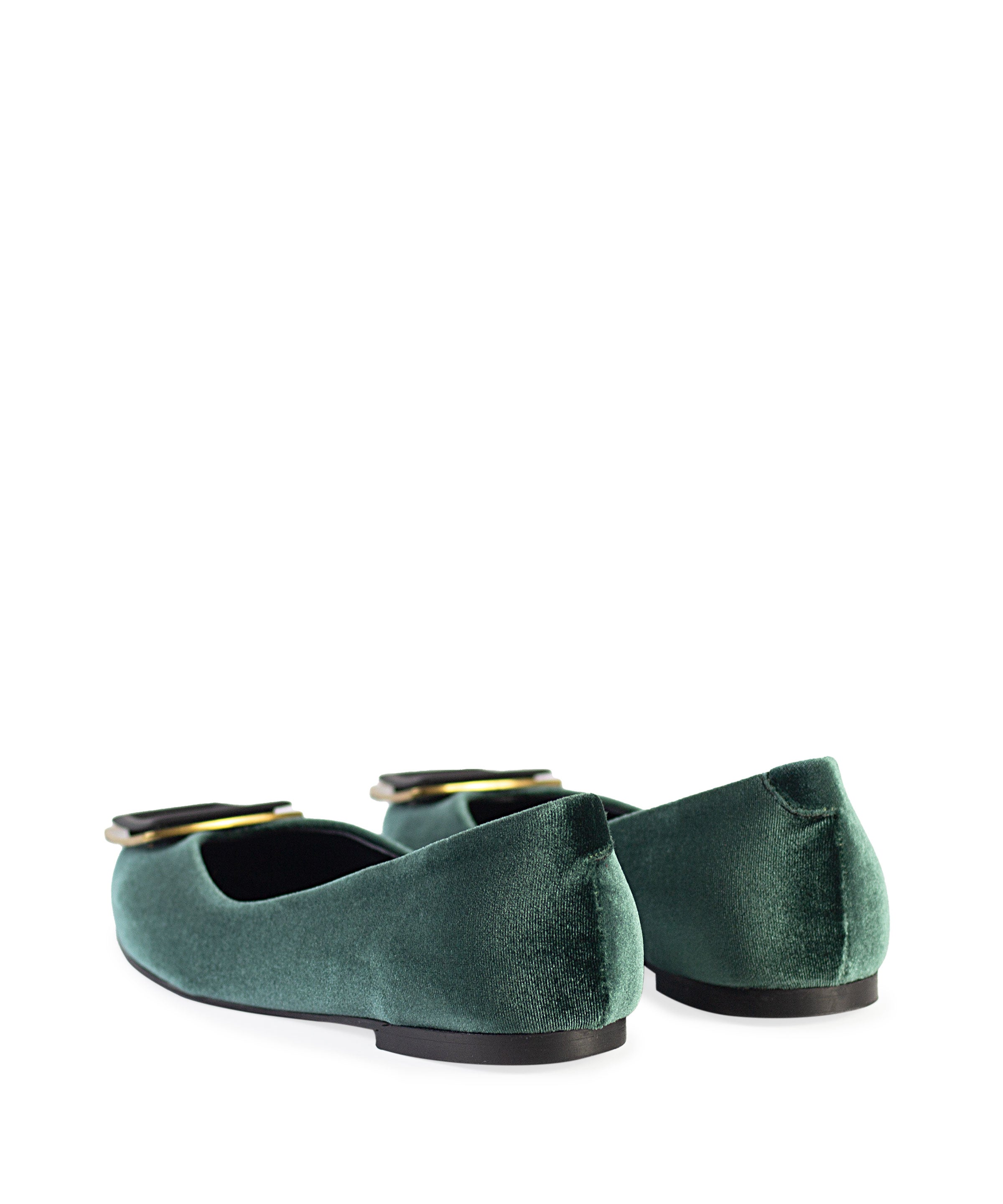 Women's green velvet ballet flats - L'Artigiano di Brera