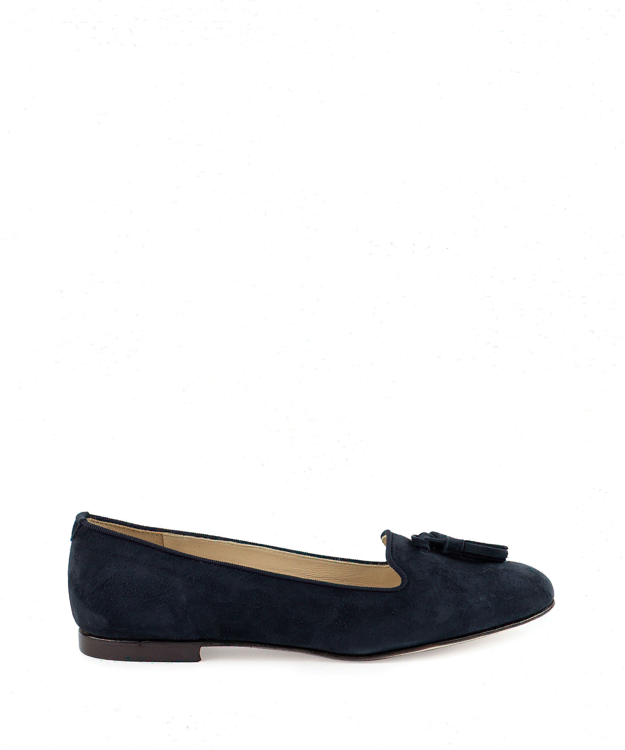 Blue women's slipper with tassels - L'Artigiano di Brera