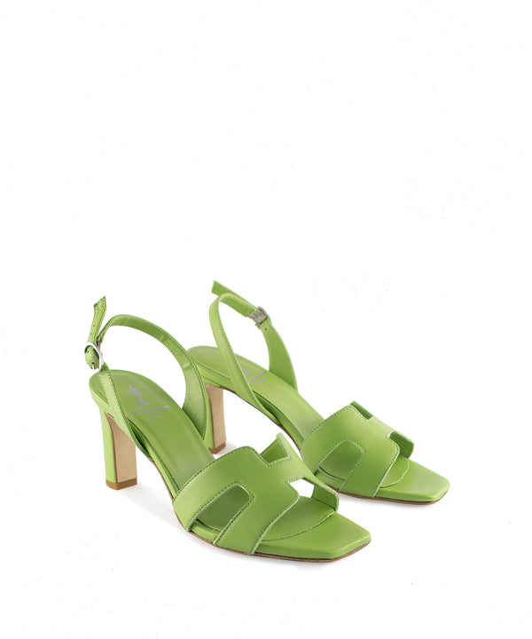 Sandali da donna verdi con tacco